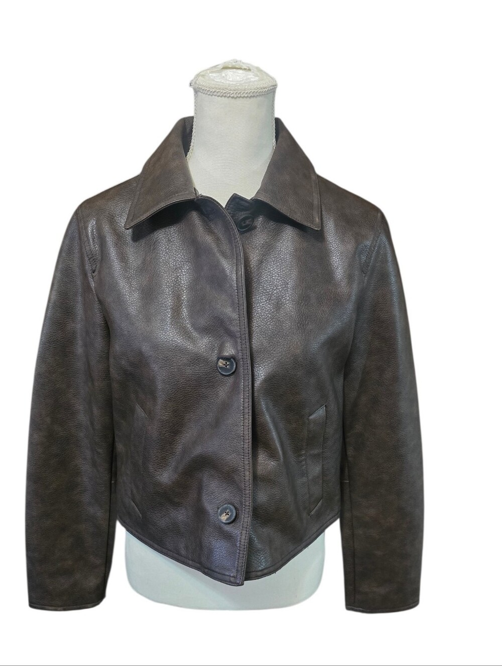 Levi's Dark Brown Button-Front Leather Jacket